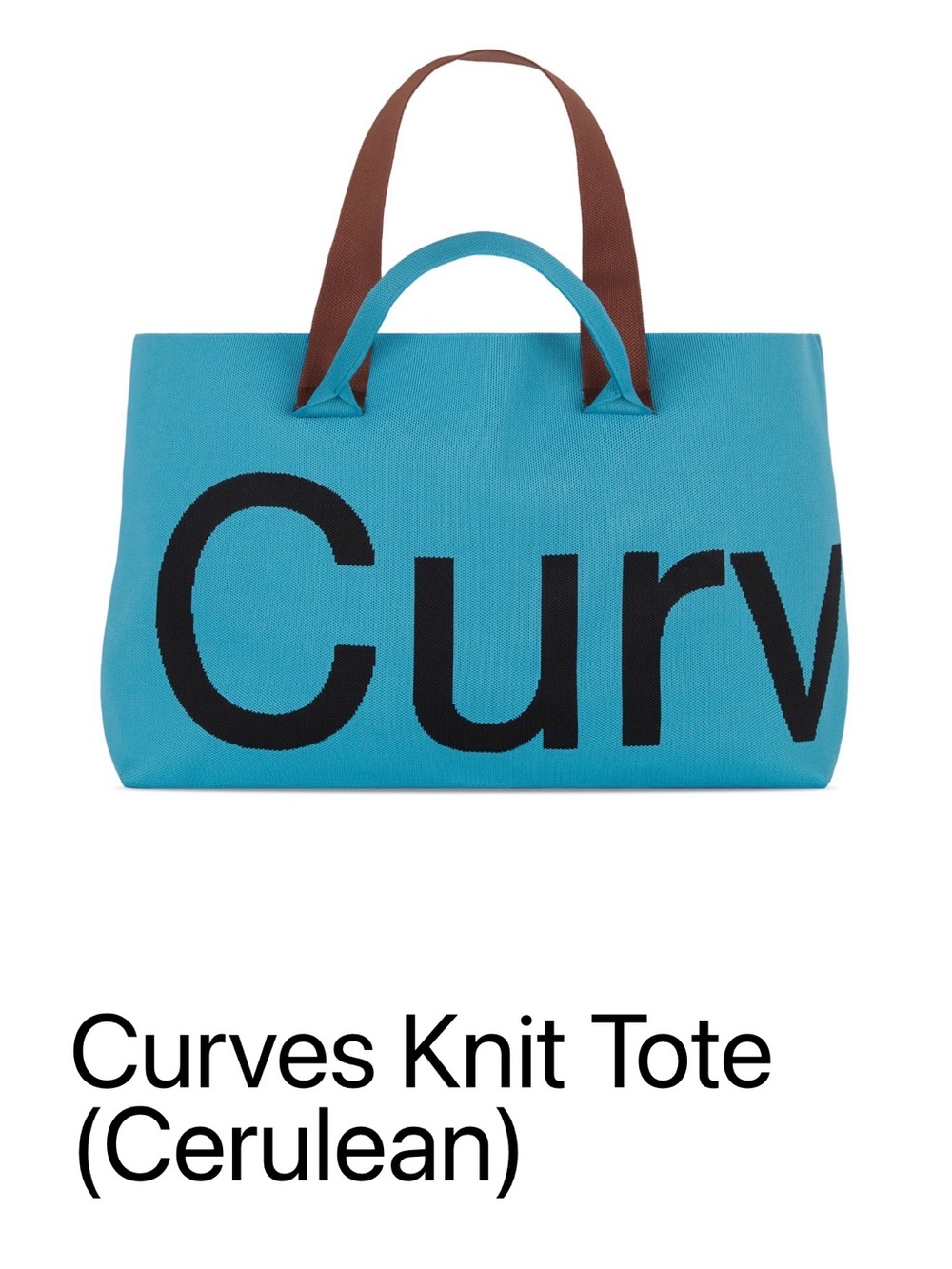 Curves Knit Tote (Cerulean) - Designer Knit Tote